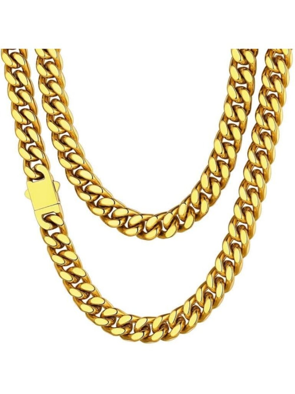 Stylish Cuban Link Chain Necklace for Men - Waterproof Stainless Steel Jewelry